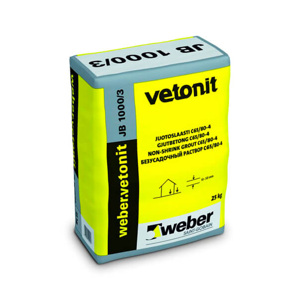 weber.vetonit JB 1000/3 – раствор для подливочных работ