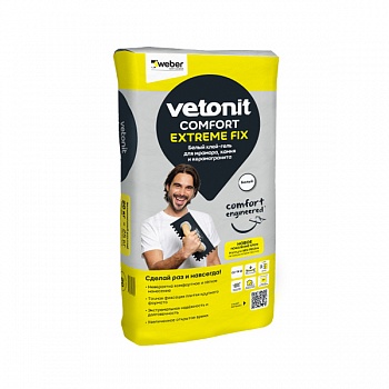 Vetonit Comfort Extreme Fix – белый клей-гель для мрамора, камня и керамогранита