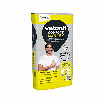 Vetonit Comfort Super Fix – белый клей-гель для мозаики, плитки, камня и керамогранита 