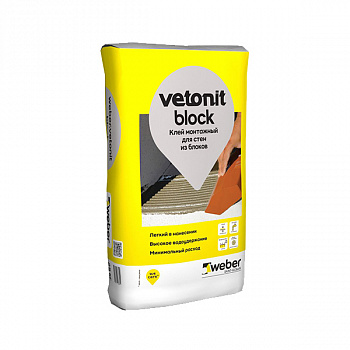 Цементный клей для тонкошовной кладки ячеистых блоков и кирпича Weber.vetonit Block